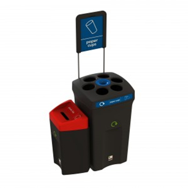 Plastic recycling bins - Recycling bin Envirobin HUB with 2 streams