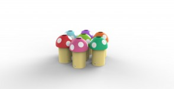 Plastic recycling bins - Recycling bin Mushroom